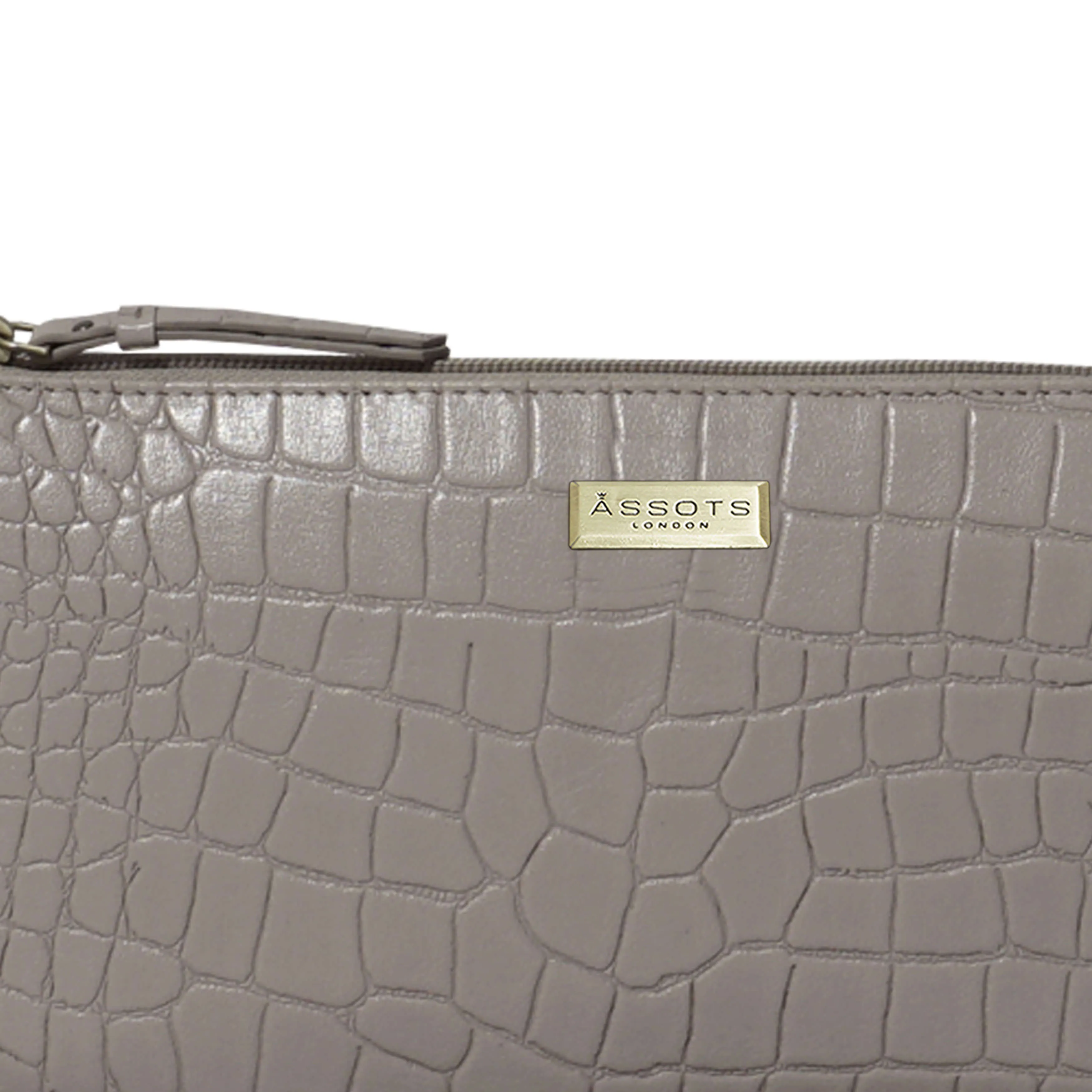 'ZARA' Ice Grey Croc Real Leather Baguette Shoulder Bag